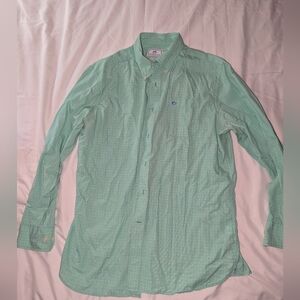 Southern Tide Classic Fit Men's Large Light Green Long Sleeve Button Up Shirt